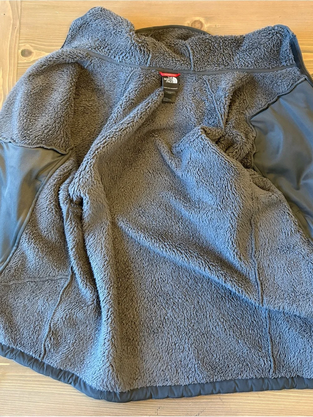 The North Face Gray Hooded Sherpa-Lined Zip Jacket
